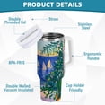 thumbnail image 2 of Yayeee 40oz Stainless Steel Tumbler with Straw and Handle Double-Wall Insulated Travel Water Bottle, Boat Seaside, 2 of 8