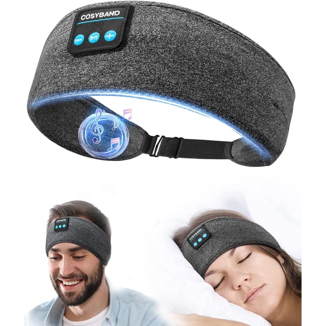 Perytong Auriculares para Dormir, Auriculares Deportivos Bluetooth con Diadema con Altavoces estéreo HD Ultrafinos, Perfectos para Dormir, Hacer Ejercicio, Trotar, Yoga, insomnio, Viajes en avión, med