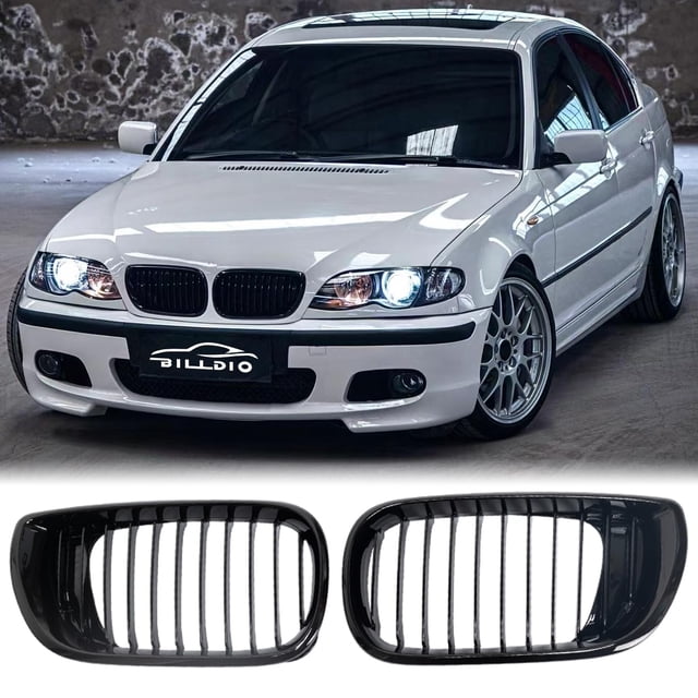 Grille BILLDIO E46 Black Kidney de lamas individuales para BMW 3 2002-2005