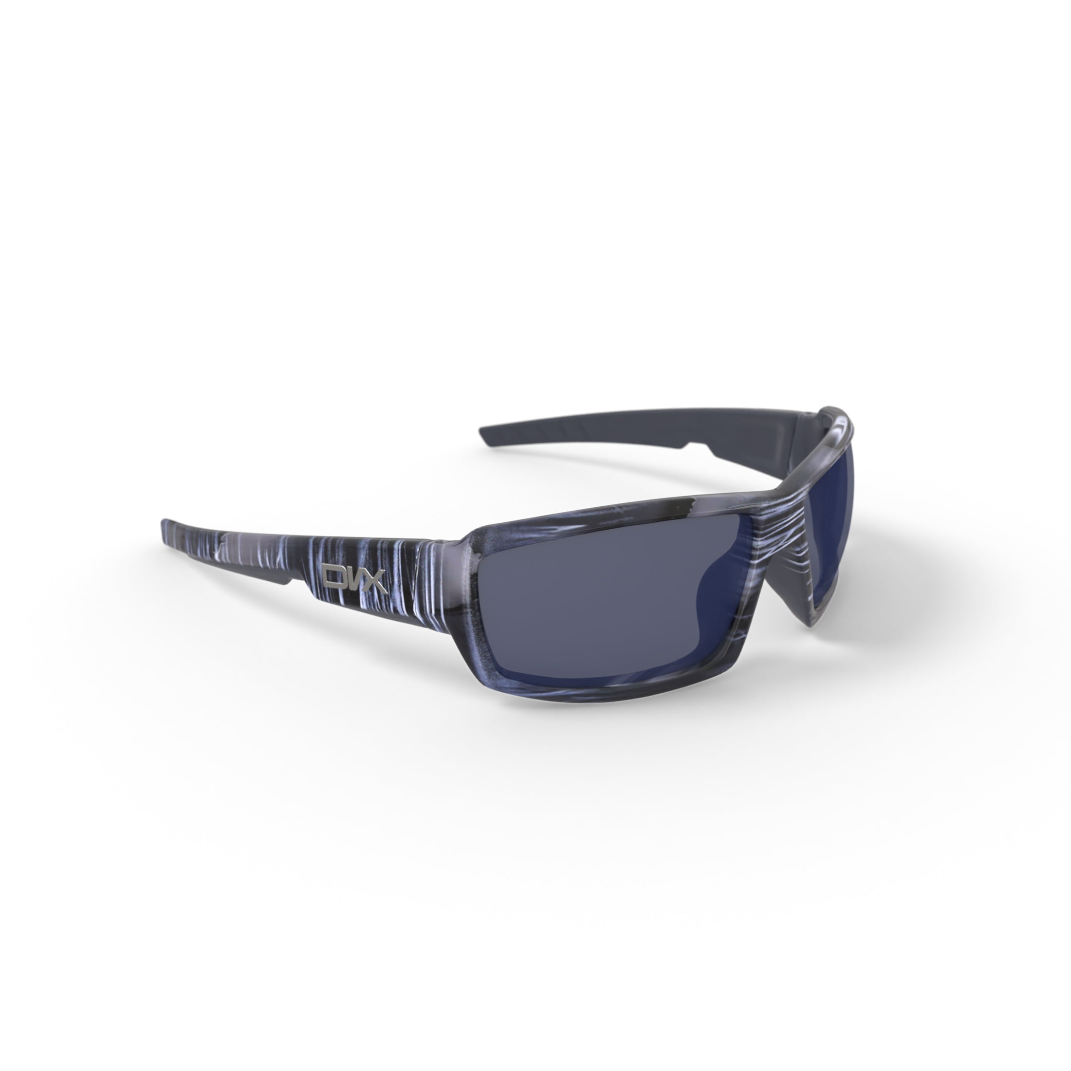 DVX Detour Sport Prescription Sunglasses, Grey Lenses/Black & White Streak Frame, OSHA Compliant ANSI Z87.1
