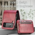 thumbnail image 4 of Dteck Case for Samsung Galaxy Z Flip 3 5G (2021),Shockproof Leather Hybrid PC Slim Card Holder Wallet Back Case Lightweight Cover,Red, 4 of 9