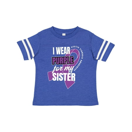 

Inktastic I Wear Purple For My Sister Cystic Fibrosis Awareness Gift Toddler Boy or Toddler Girl T-Shirt