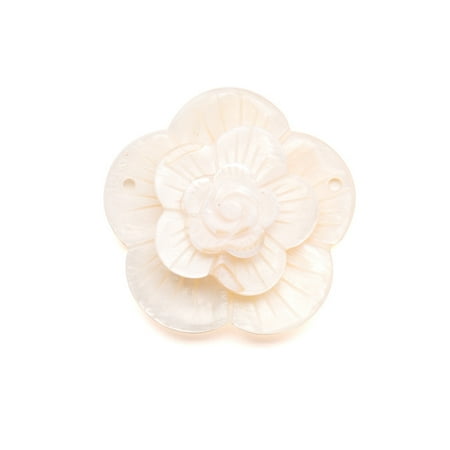Flower Fork - Stack Formed Flower Mother-Of-Pearl Shell Charms 50x11mm Sold per pkg of 1pcs