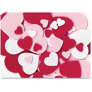 386 Pcs Valentine's Foam Heart Stickers Kit Includes 370 Pcs Glitter  Self-Adhesive Heart Foam Stickers and 16 Pcs Colorful Large Foam Hearts for