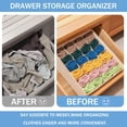 thumbnail image 2 of 2 Pack Sock Drawer Organizer Dividers, 48 Cell Fabric Foldable Sock Storage for Closet Organizers and Storage Boxes for Underwear, Ties Beige, 2 of 6