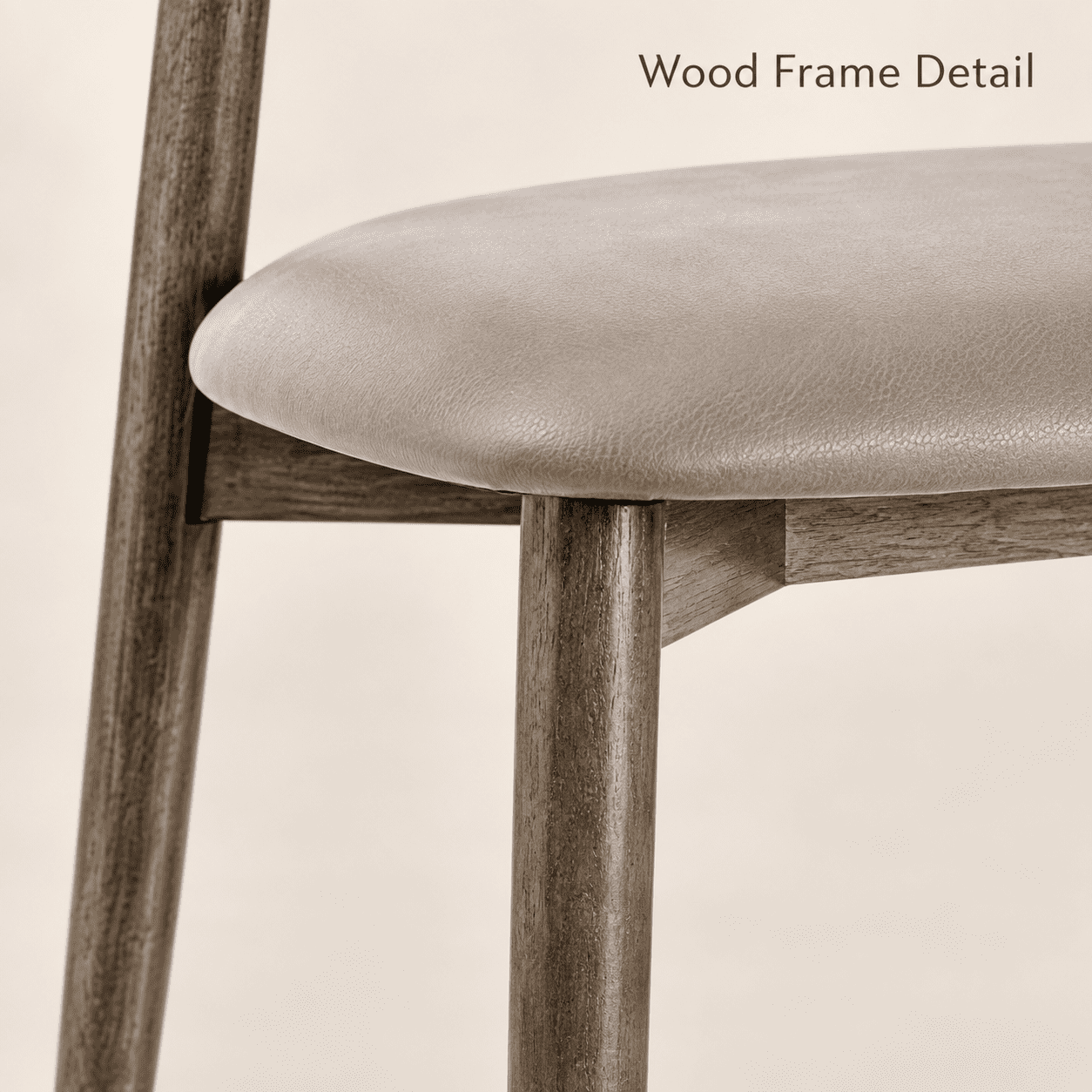 Furnibear Upholstered Dining Chairs Set of 2 with Curved Backrest and Rubber Wood Legs for Kitchen and Dining Room Modern Seating, Gray