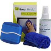 GreatShield LCD Touch Screen Cleaning Kit with Microfiber Cloth, Brush, Cleaner Wipes Spray Solution for Laptops, PC monitors, Smartphones, Tablets, iPhone, iPad, LED, TVs, DSLR Cameras, Camcorders