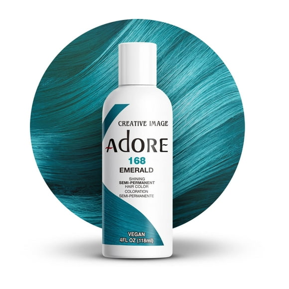 Adore Coloration Capillaire Semi-Permanente - Teinture Capillaire Végane et Sans Cruauté - 4 Fl Oz - 168 Émeraude (Lot de 1)