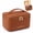 Brown, variant on Makeup Bag for Women, Portable Cosmetic Bag, Large Capacity Travel Makeup Organizer, Cosmetic Brush Case Gifts for Girls with Handle (Pink)