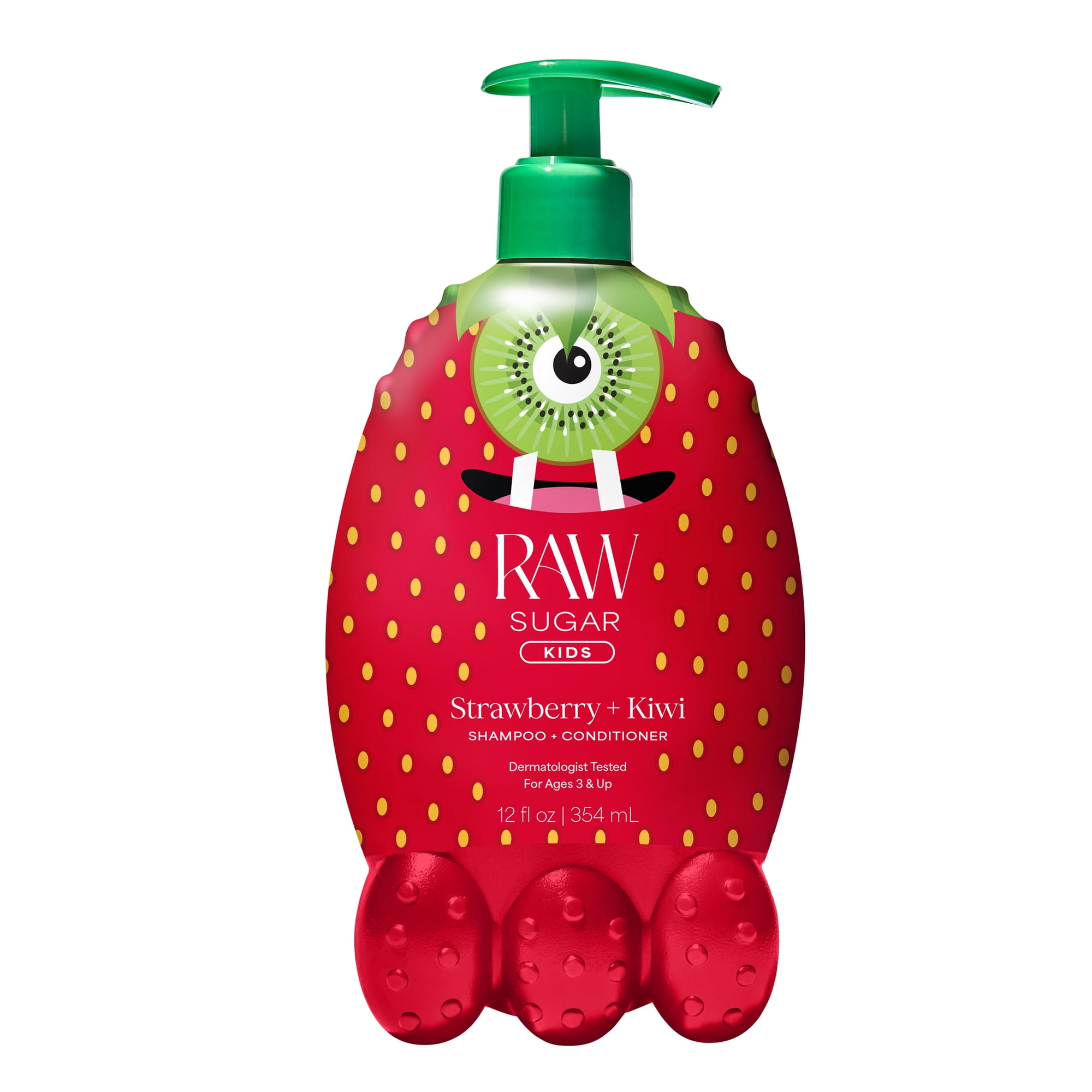 Raw Sugar Kids 2-in-1 Shampoo & Conditioner - Strawberry + Kiwi, 12 fl oz
