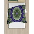 thumbnail image 1 of Purple Mandala Twin Size Duvet Cover Set, Ethnic Print with Stylized Petals and Leaves in Round Form Mandala Design, Decorative 2 Piece Bedding Set with 1 Pillow Sham, Multicolor, by Ambesonne, 1 of 3