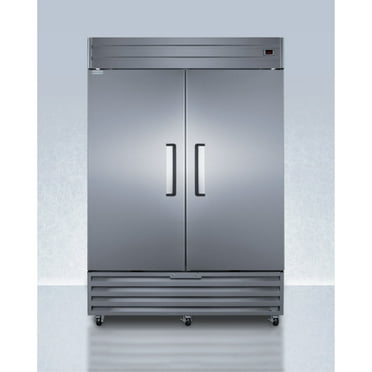 Reach in 2 door 49 cf freezer in stainless steel