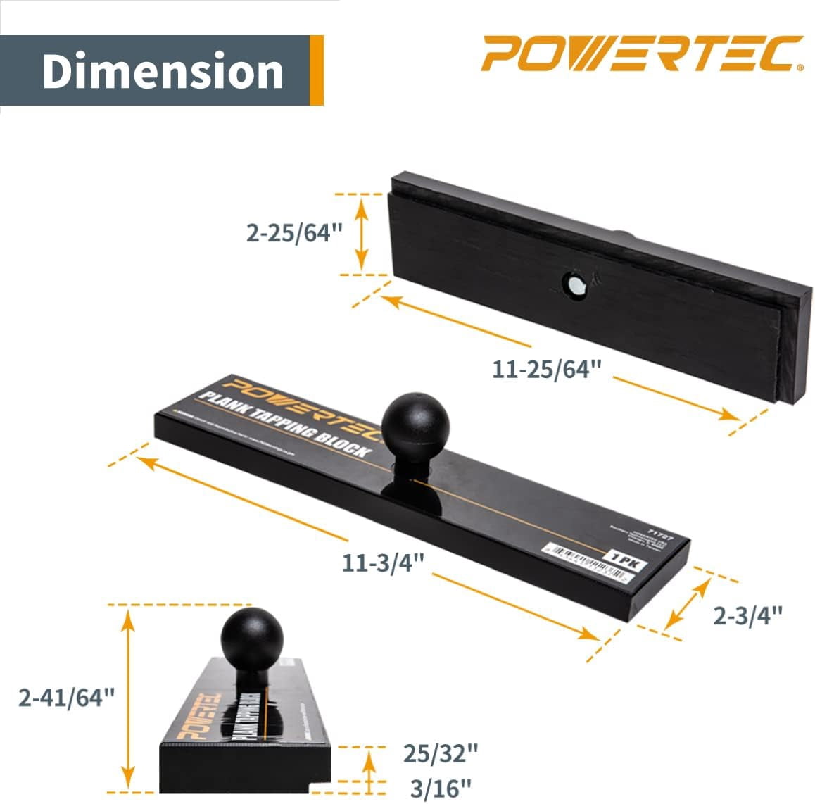 POWERTEC Flooring Installation Kit | Pro Pull Bar and Tapping Block for Laminate and Vinyl Plank Flooring (71852)