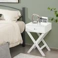 thumbnail image 2 of Costway Side Nightstand with Drawer x Shaped Structure Accent Sofa End Table White, 2 of 9