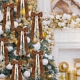 thumbnail image 5 of Christmas Velvet Bow Ornaments, 10.23X5.11X0.98" Hanging Xmas Tree Decoration with Pearl Chain, Pearl Tassel Ribbon Pendant, Holiday Wreath Decor, Farmhouse Home Accents, Winter Decor for Mantel, 5 of 7