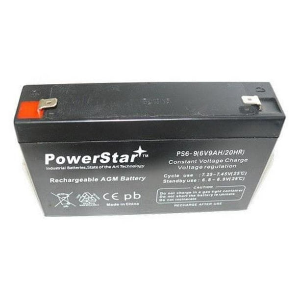 BatteryJack PS6-9-04 Batterie de Remplacement Haute Capacité 6 V 9Ah pour les Enfants Rouler sur les Roues de Voiture de Puissance