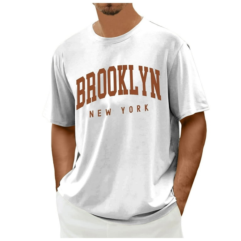 【MODERNIF】Authentic Lettering Short Sleeve Tee Brooklyn Mnyotv Casual T Shirts for Men Male Summer Casual Letter