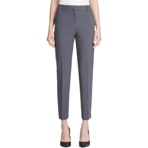 DKNY Womens Fixed Waist Casual Trouser Pants, Grey, 16