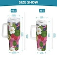 thumbnail image 6 of Yayeee 30oz Stainless Steel Tumbler with Straw and Handle Double-Wall Insulated Travel Water Bottle, White Flowers, 6 of 8