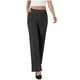 thumbnail image 5 of Pincandy Women's Solid Color Gabardine Pants - Elastic Waist with Unique Leg Line Design, Loose Fit with Side Pockets, Ideal for Casual & Active Lifestyles, 5 of 7