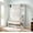 White, variant on Multi-purpose Hallway Hall Tree with Removable Linen Cushioned Entryway Bench, Coat Rack, Storage Shelves, and DIY Pegboard,for Hallways, Living Room, Black