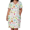 thumbnail image 2 of Vestido largo holgado con bolsillo para mujer ropa con velo feliz Pascua novedad de, 2 of 6