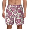 thumbnail image 2 of Goofa Rose Flowers Printed Men's Swim Trunks Board Shorts Quick Dry Mens Swimming Trunks with Compression Liner,Breathable Fit Hawaii Beach Shorts-Small, 2 of 9