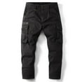 thumbnail image 2 of BiZtdJrK Cotton Cargo Pants for Men on Clearance, Ripstop Tactical Pants Straight Leg Work Trousers Outdoor Hiking Pants with Flap Pockets Black L, 2 of 4
