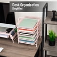 thumbnail image 3 of Mind Reader 5-Tier Paper Tray, Desktop Organizer, File Storage, Workspace, Office, Metal, Pink, 3 of 8