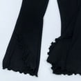 thumbnail image 5 of Bixock Toddler Girls Leggings High Waist Flare Pants Kids Trousers Elastic Waist Ruffle Solid Color Side Pocket Loose Stretch Fall Casual Daily Wear Size 9-10Years, 5 of 6