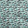 thumbnail image 1 of oneOone Cotton Jersey Arctic Blue Fabric Valentine Love Heart Dress Material Fabric Print Fabric By The Yard 58 Inch Wide, 1 of 4
