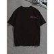 thumbnail image 1 of Camiseta gráfica de estilo urbano para hombre: manga corta, estampado de llamas negras, cuello redondo, ropa informal de verano, mezcla de algodón, lavado a mano únicamente., 1 of 5