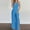 c01Blue, variant on Women's Fashion Solid Color Loose Split Elastic Waist Backless Jumpsuit Sleeveless Shoulder Straps Wide Leg Back Pants Pink L