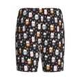 thumbnail image 2 of Lsque Snowflake Cream Hot Cocoa Mens Sleep Pajama Shorts,Short Pajama Pants, Cotton Ultra-Soft Knit-Small, 2 of 9