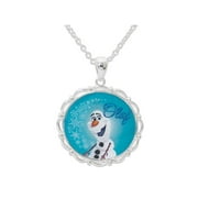 Disney Frozen Olaf the Snowman Pendant. GIFT BOX Silver Plated