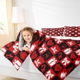 thumbnail image 4 of Feelyou Cartoon Bowknot Rose Full Size Comforter Sets for Teen, Princess Love Heart Bedding Comforter Set, Christmas Gifts Reversible Bedding Sets, Ultra Soft Home Decor, 3-Piece, 4 of 8