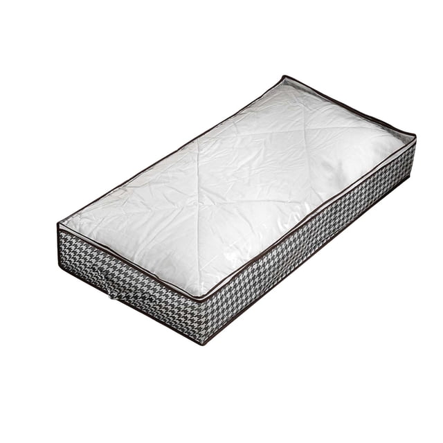 Underbed Storage Bag for Quilts and Blankets | Foldable Bedroom Organizer for Clothes and Linens | Large Capacity Container with Clear Window and Double Zipper | Dustproof Storage Solution for Home