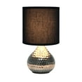 thumbnail image 2 of Simple Designs LT2073-SVB Lampe de Table Mini à Goutte Martelée Argentée, Noire, 2 of 6