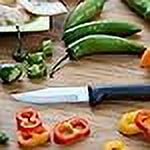Rada Cutlery 3-Piece Basics Knife Gift Set Kitchen Knives Stainless Steel Resin, A, Black Handle