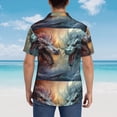 thumbnail image 4 of Pofeuu White And Red Storm Dragon Print Hawaiian Shirt for Men Sleeves Casual Button Down Summer Beach Dress Shirts T-Shirts,XX-Large, 4 of 7