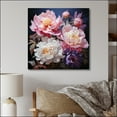 thumbnail image 2 of Designart "Peonies In Asian Painting II" Asian Metal Wall Decor, 2 of 5