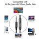 thumbnail image 3 of [2021 Actualizado] Auriculares extra largos para TV y PC, con cable de extensión en espiral de resorte de 12 pies, control de volumen y micrófono, auriculares con cable en la oreja para dispositivos d, 3 of 3