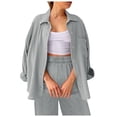 thumbnail image 1 of Conjunto casual de dos piezas para mujer con blusa ancha y pantalones elásticos - Tallas S-XL, 1 of 5