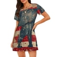 thumbnail image 1 of Vsdgher Chemise de Nuit Vintage Drapeau Américain Motif Éléphant Manches Courtes Col Rond Mignonne Robe de Nuit Confortable, 1 of 6