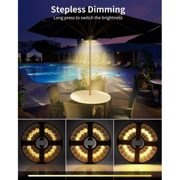 Patio umbrella lights rechargeable deals