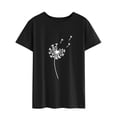 thumbnail image 4 of ManHanLi Women Dandelion Graphic Print Round Neck Short Sleeve T-Shirt, 4 of 7