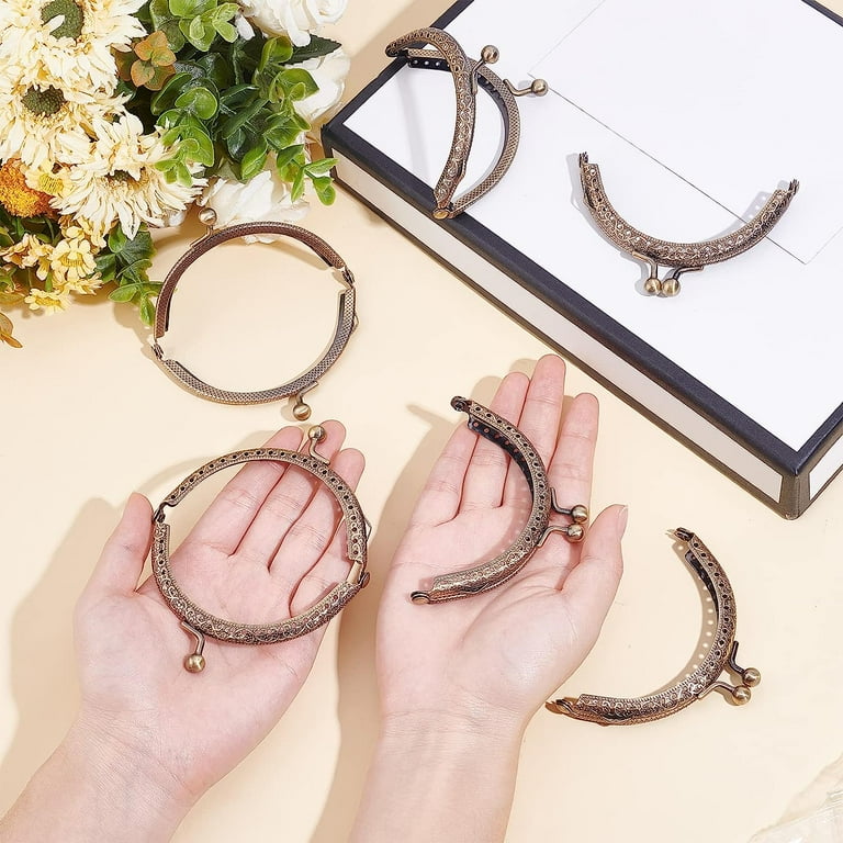 6pcs Coin Purse Bag Frame Kiss Clasp Lock Retro Metal Purse Clasp