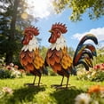 thumbnail image 7 of Iron Rooster Garden Statue Outdoor Yard Decor – Metal Stereoscopic Chicken Ornament for Lawn, Patio, Courtyard or Indoor Farmhouse Decoration, 7 of 7