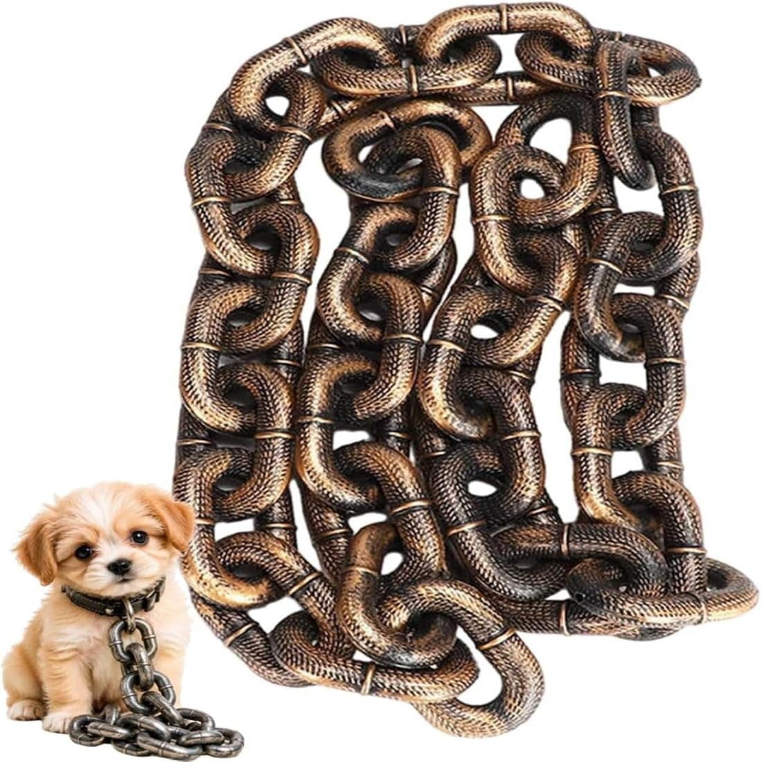 Big Chain Leash for Small Dog Funny Plastic Imitating Irons Chains Looks Strong and Heavy for Small Dog/Cat Photo Props
