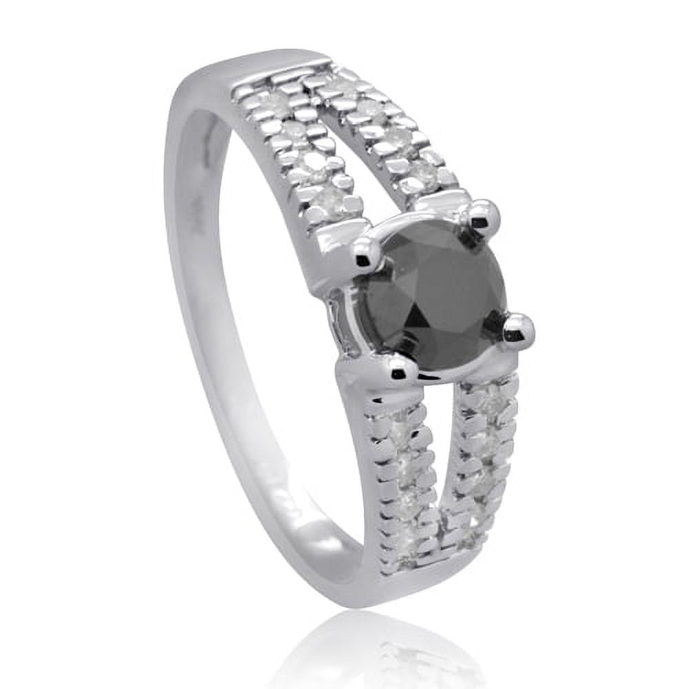 10K White Gold 1.00 CTTW Black & White Diamond Ring